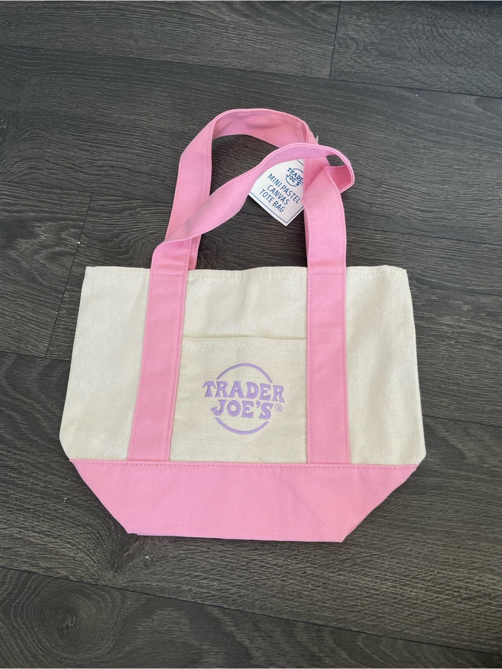 RARE Trader Joe's Pink Tote Bag SMALL